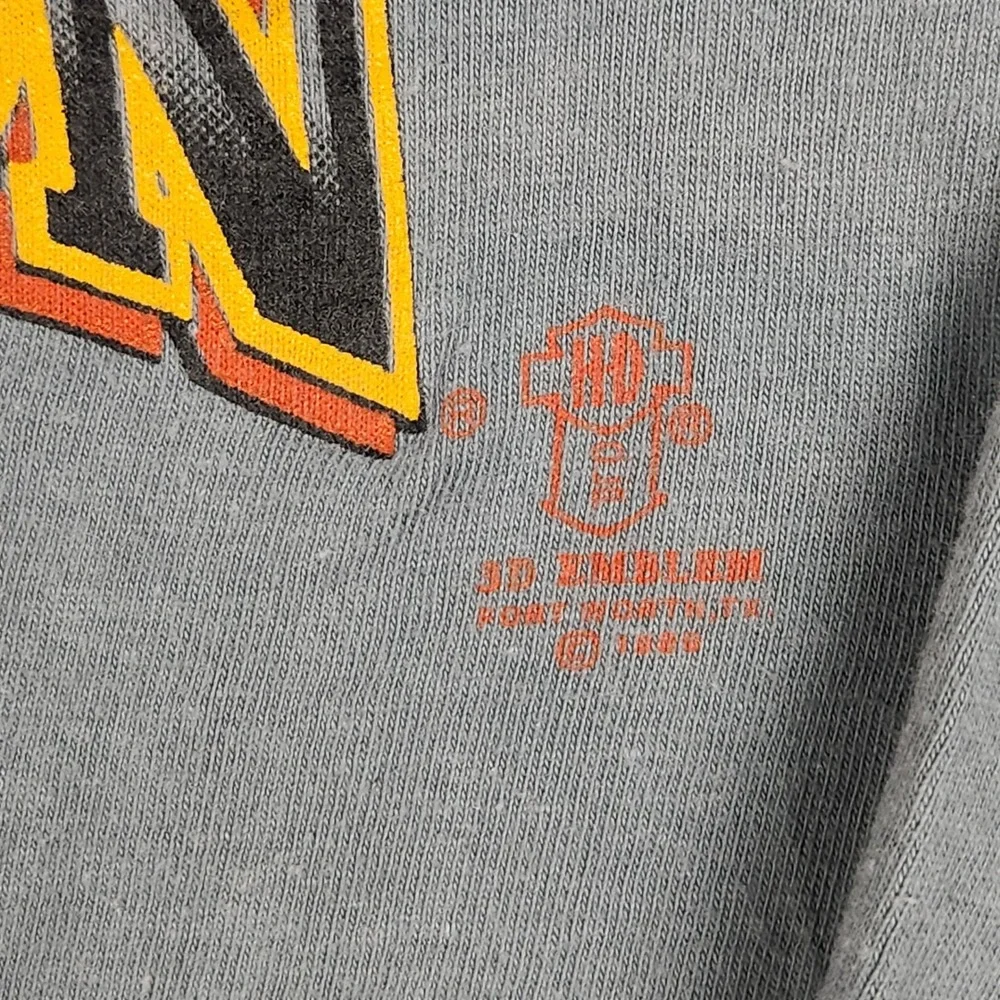 Harley Davidson Shirt Mens Medium Gray 1989 3D Emblem Freedom Eagle Long Sleeve - Picture 2 of 16